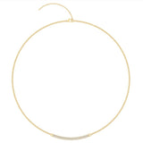 Juliette Pavé Tube Necklace - Gold - White Topaz Necklaces Dean Davidson