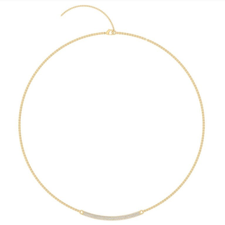 Juliette Pavé Tube Necklace - Gold - White Topaz Necklaces Dean Davidson