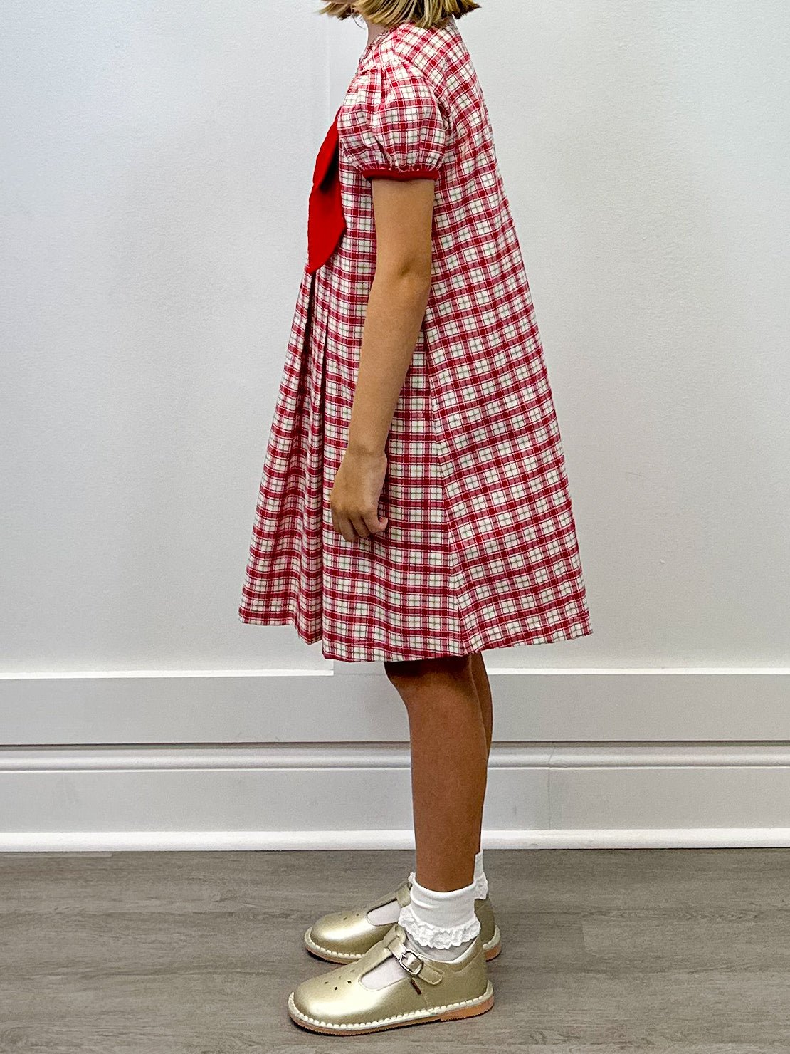 Kenzie Bow Dress - Christmas Plaid Girls Occasion Dresses Banana Split