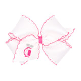 King Grosgrain Hair Bow with Moonstitch Edge and Country Club Embroidery - Golf Bag Kids Hair Accessories Wee Ones