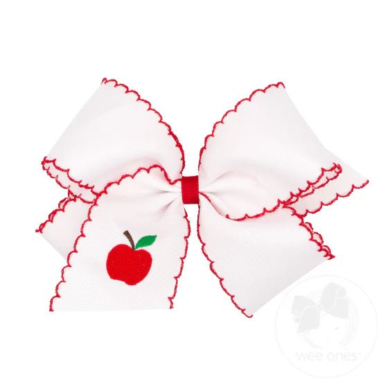 King Harvest Bow w/ Apple Stitching Kids Hair Accessories Wee Ones