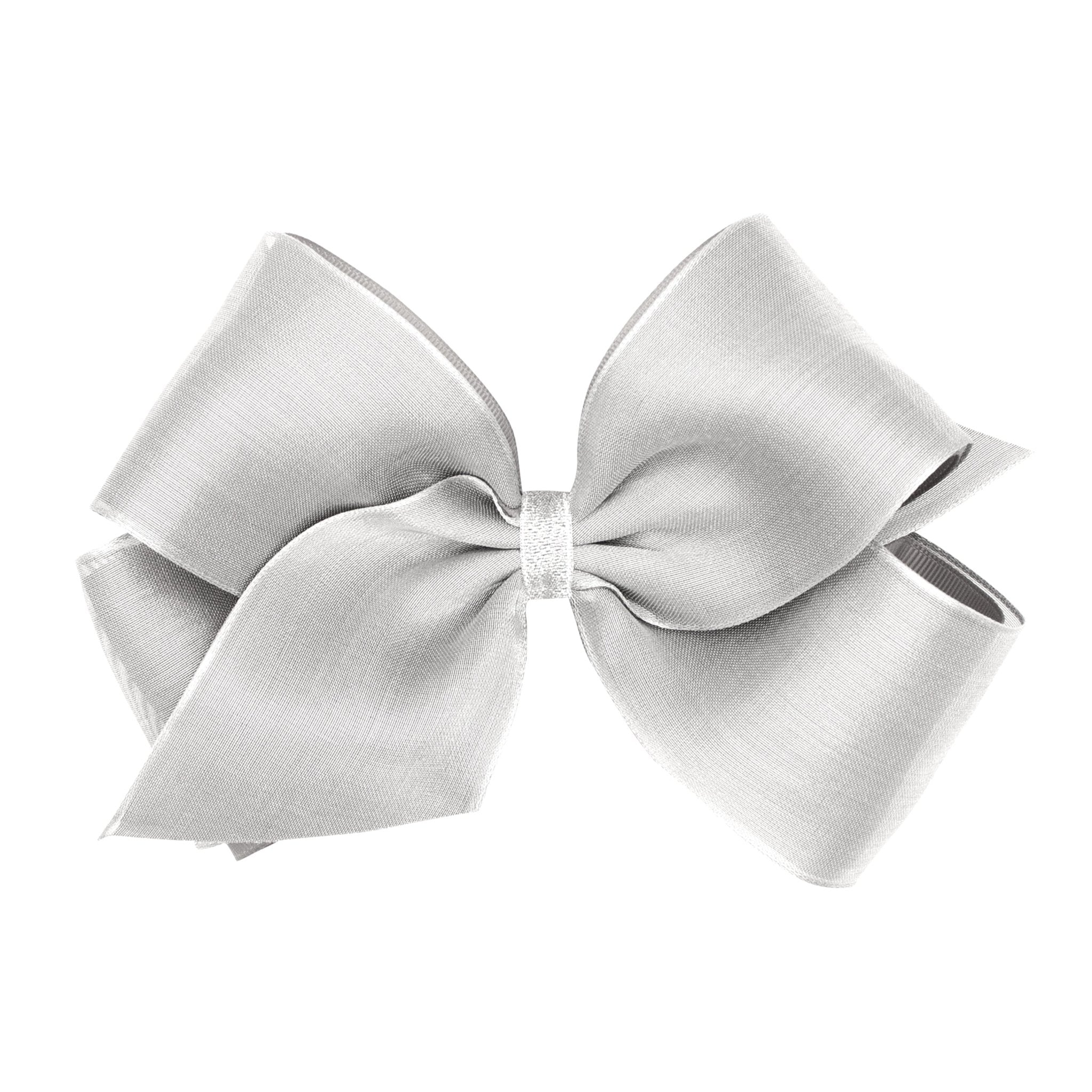 King Mesh Metallic & Grosgrain Overlay - Silver Kids Hair Accessories Wee Ones