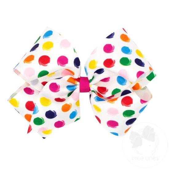 King Multi Colored Dot Bow Kids Hair Accessories Wee Ones