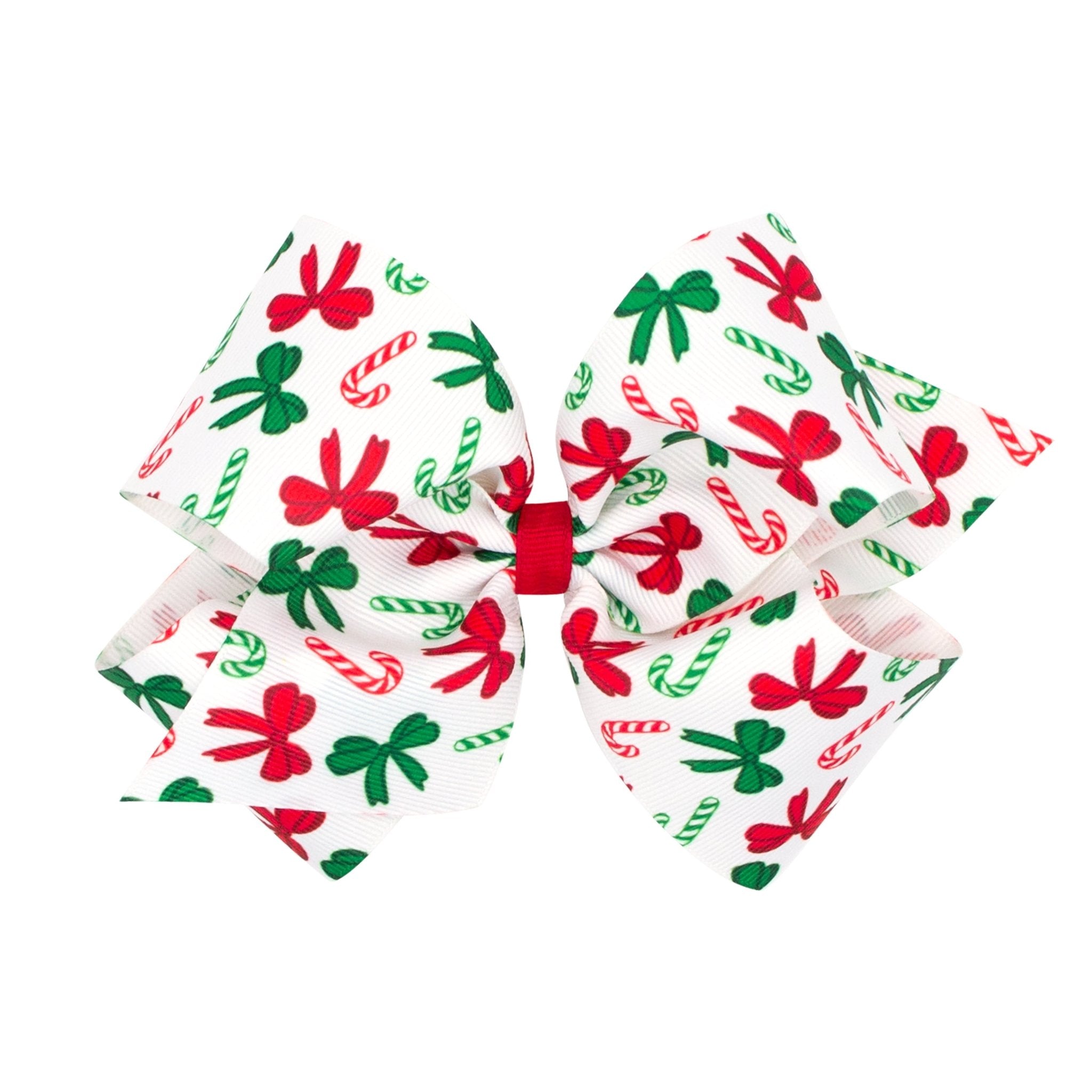 King Printed Bow - Candy Cane Kids Hair Accessories Wee Ones