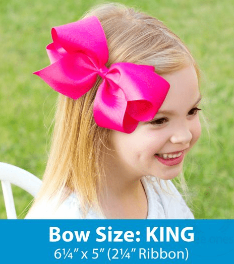 King Scalloped Edge Grosgrain Bow - Pumpkin Kids Hair Accessories Wee Ones