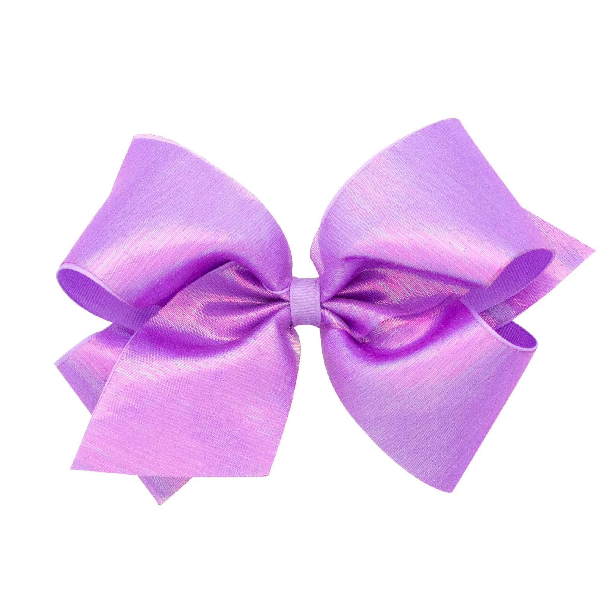 King Sheer Grosgrain Overlay Bow - Light Orchid Kids Hair Accessories Wee Ones