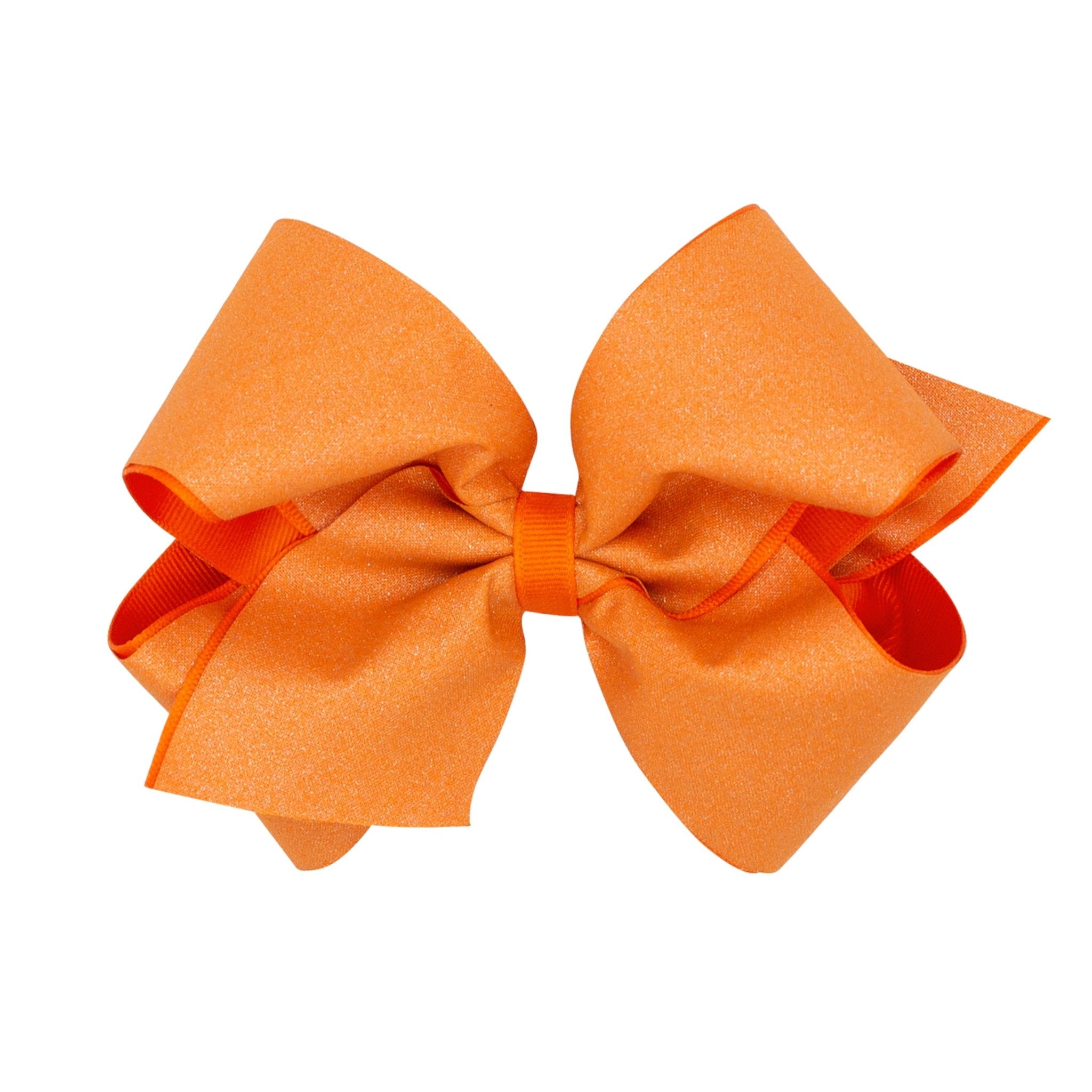 King Shimmer w/ Grosgrain Overlay - Orange Kids Hair Accessories Wee Ones