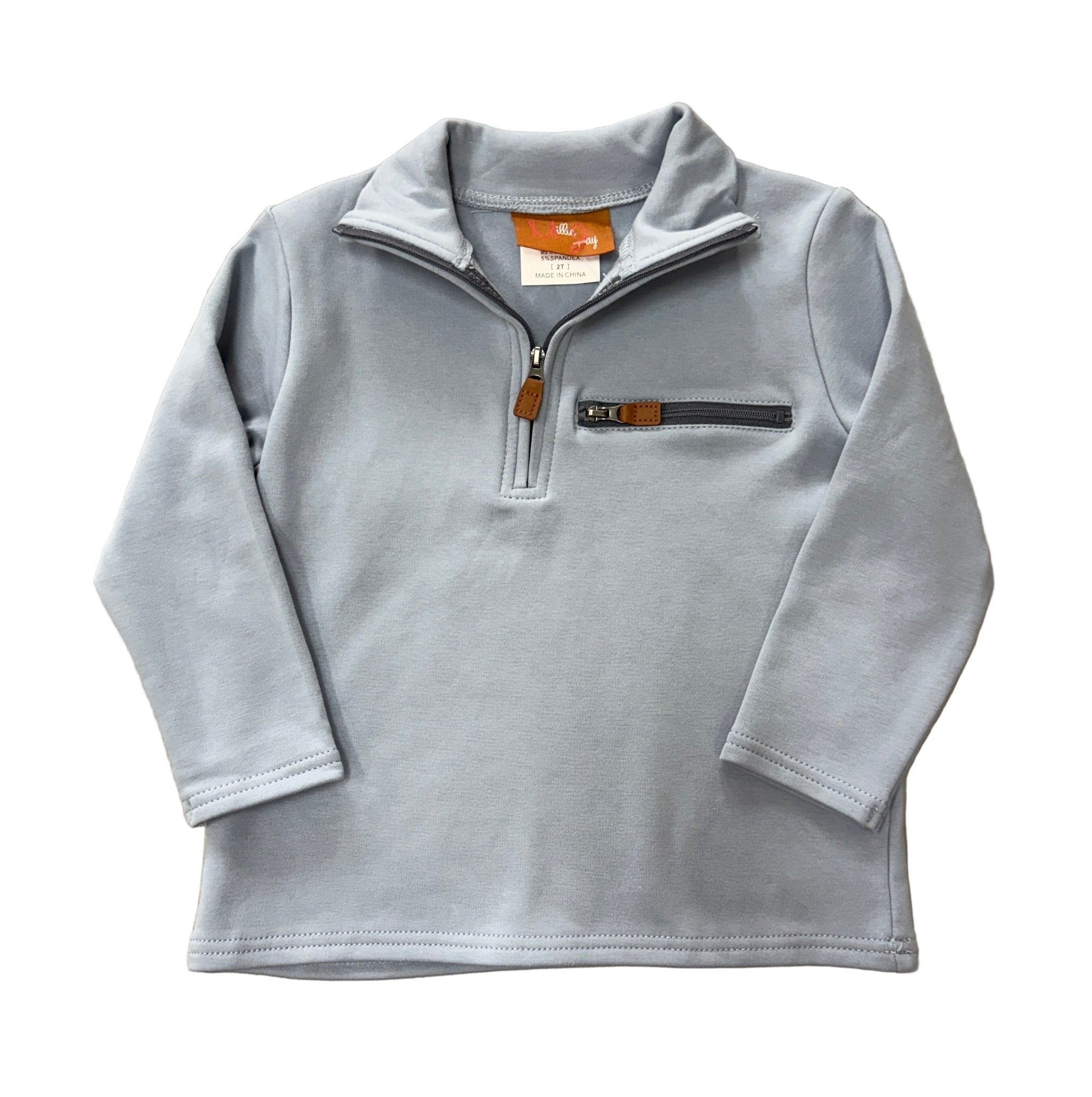 Kingston 1/4 Zip Pullover - Blue Boys Sweaters + Sweatshirts Millie Jay