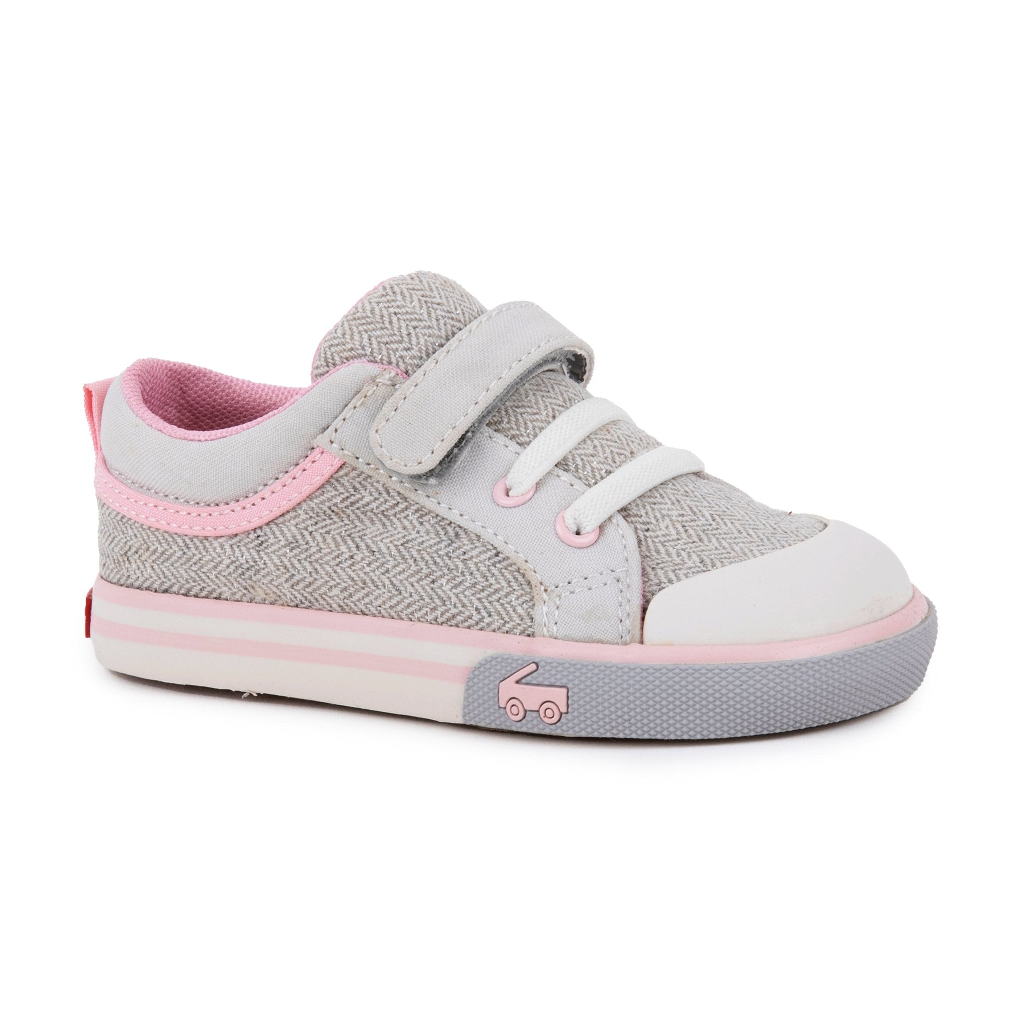 Kristin - Gray Herringbone Girls Shoes See Kai Run