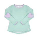 Kylie L/S Tee - Cool Mint/Petal Purple Girls Tops + Tees Set Athleisure
