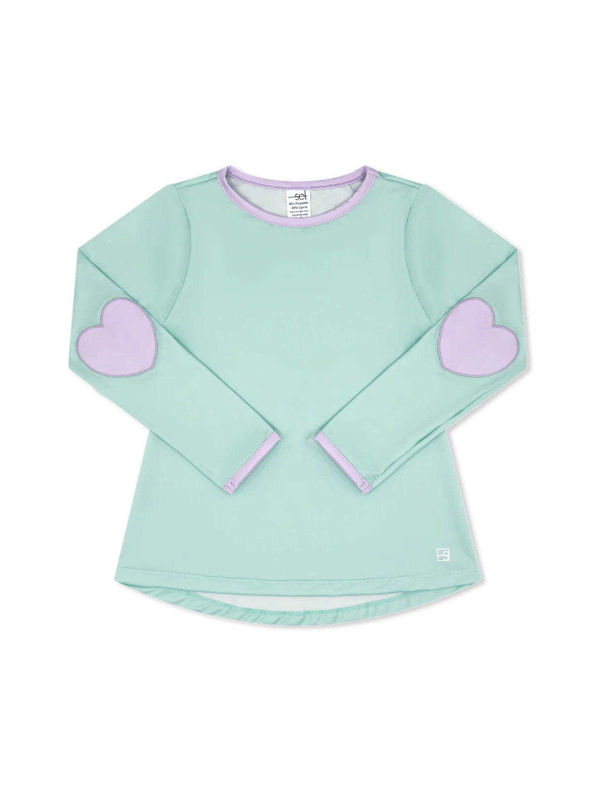 Kylie L/S Tee - Cool Mint/Petal Purple Girls Tops + Tees Set Athleisure