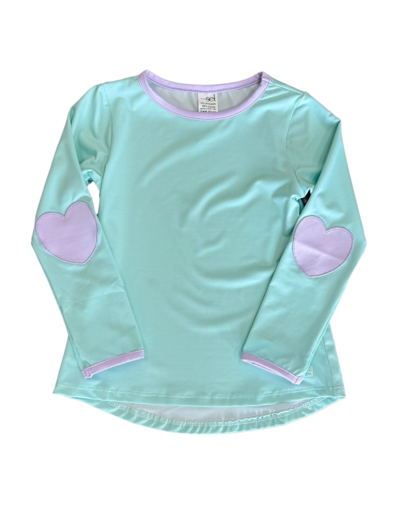Kylie L/S Tee - Cool Mint/Petal Purple Girls Tops + Tees Set Athleisure