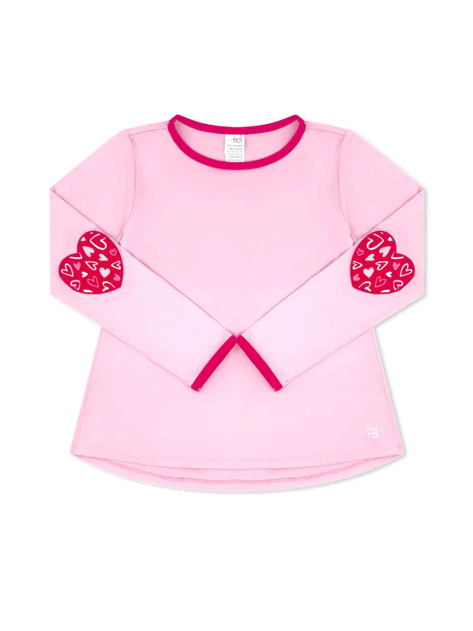Kylie L/S Tee - Cotton Candy Pink/Power Pink Girls Tops + Tees Set Athleisure