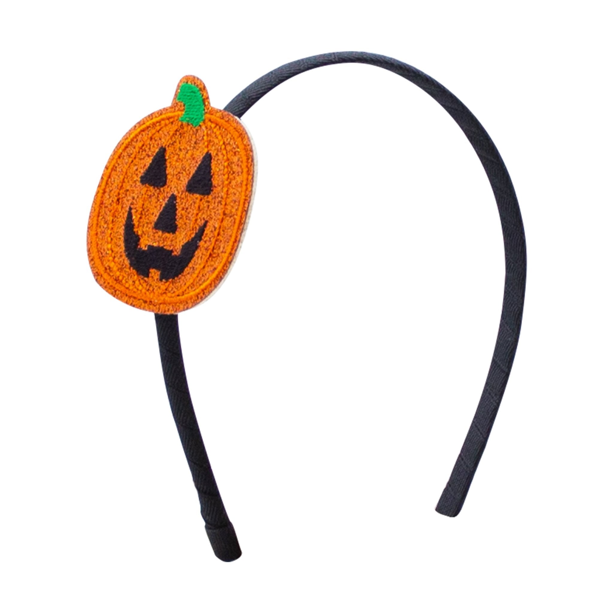 Large Jack-o-Lantern Glitter Foam Grosgrain Wrapped Headband Kids Hair Accessories Wee Ones