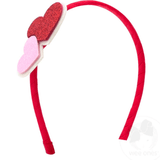 Large Layered Heart Glitter Foam Grosgrain Wrapped Headband Kids Hair Accessories Wee Ones