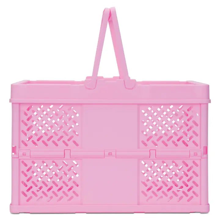 Large Pink Foldable Storage Crate Kids Misc Accessories IScream