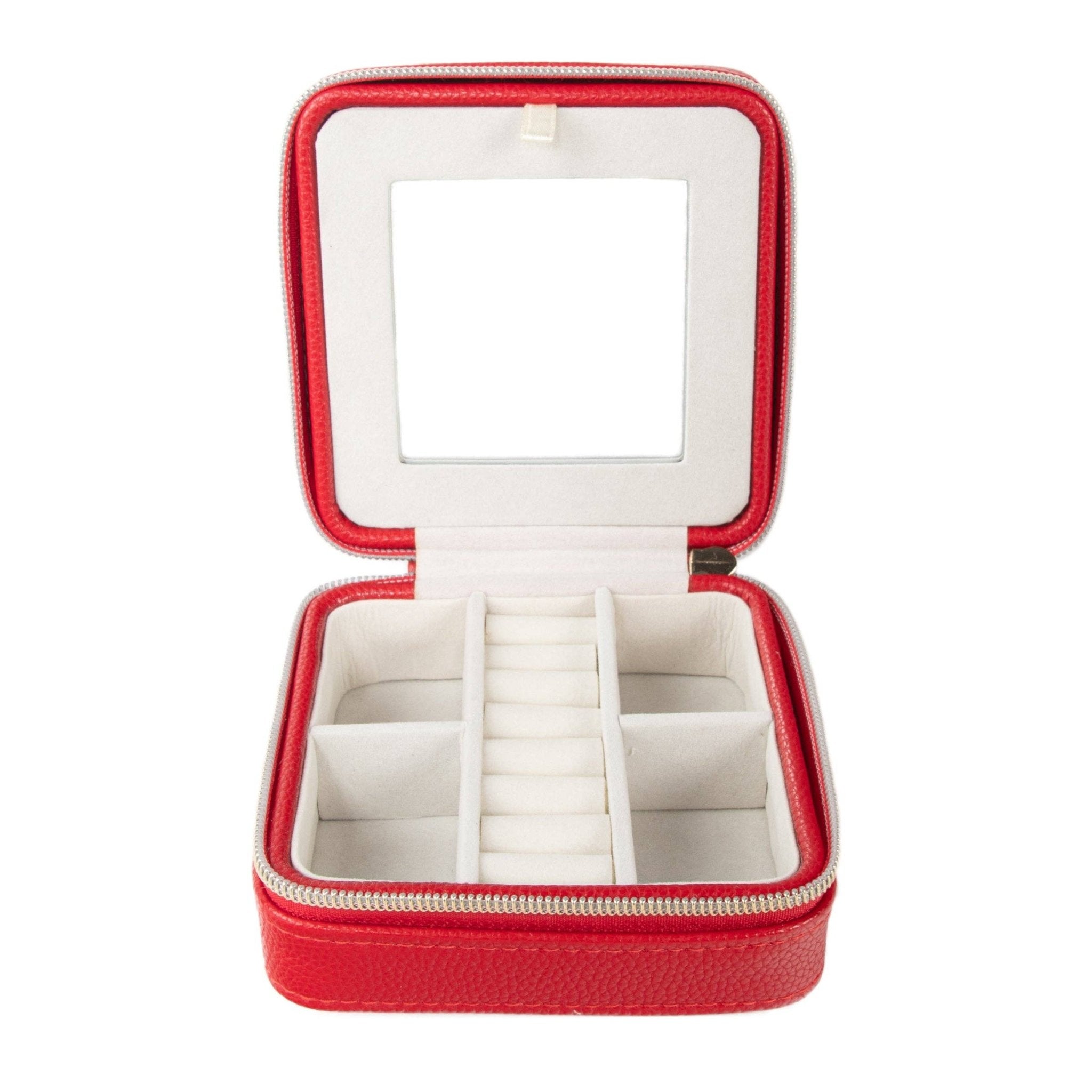 Leah Travel Jewelry Case: Red-2972 Cases Brouk and Co.