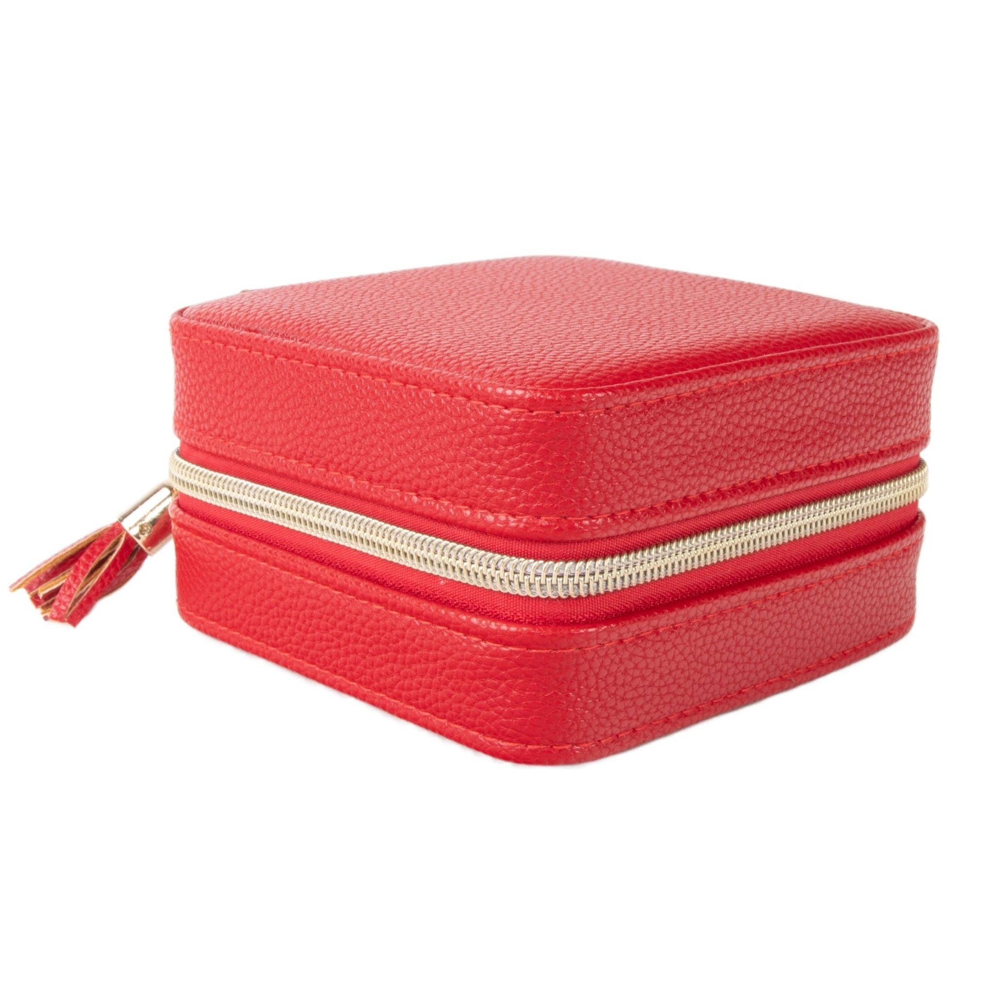 Leah Travel Jewelry Case: Red-2972 Cases Brouk and Co.