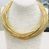 Leatherette Strand Necklace - Gold Necklaces TWO FORTY TWO