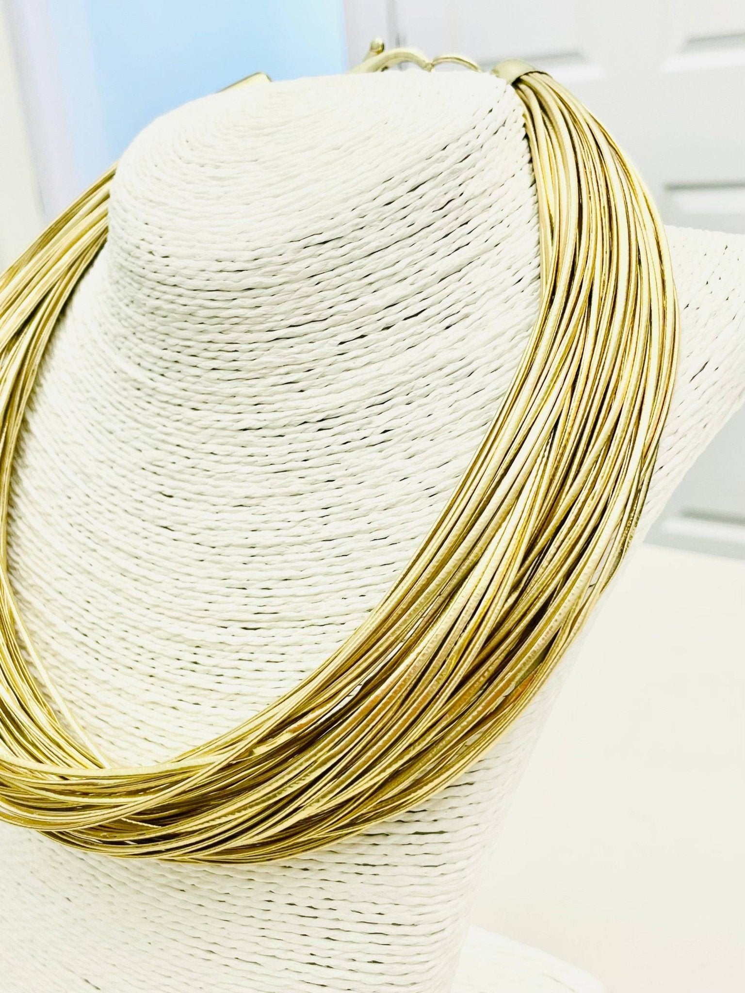 Leatherette Strand Necklace - Gold Necklaces TWO FORTY TWO