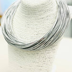 Leatherette Strand Necklace - Silver Necklaces TWO FORTY TWO