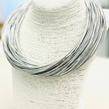 Leatherette Strand Necklace - Silver Necklaces TWO FORTY TWO