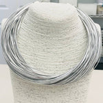 Leatherette Strand Necklace - Silver Necklaces TWO FORTY TWO