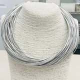 Leatherette Strand Necklace - Silver Necklaces TWO FORTY TWO