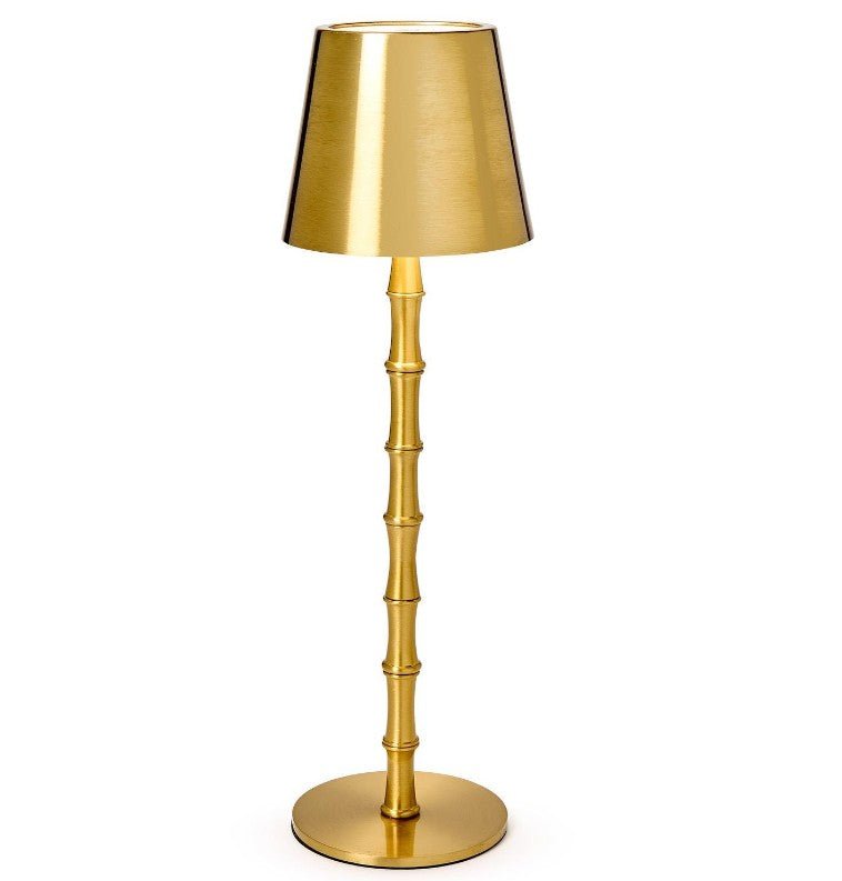 LED Cordless Gold Bamboo Table Lamp Home Decor Two's Company