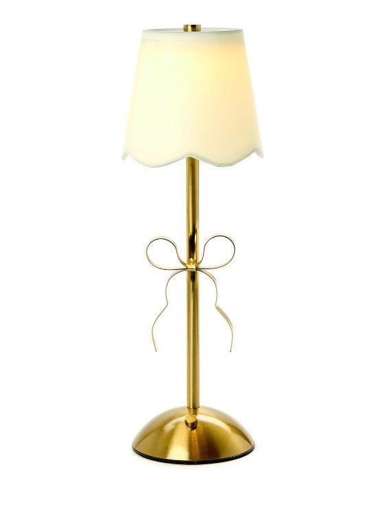 LED Cordless Gold Bow Table Lamp Home Decor Two's Company