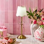 LED Cordless Gold Bow Table Lamp Home Decor Two's Company