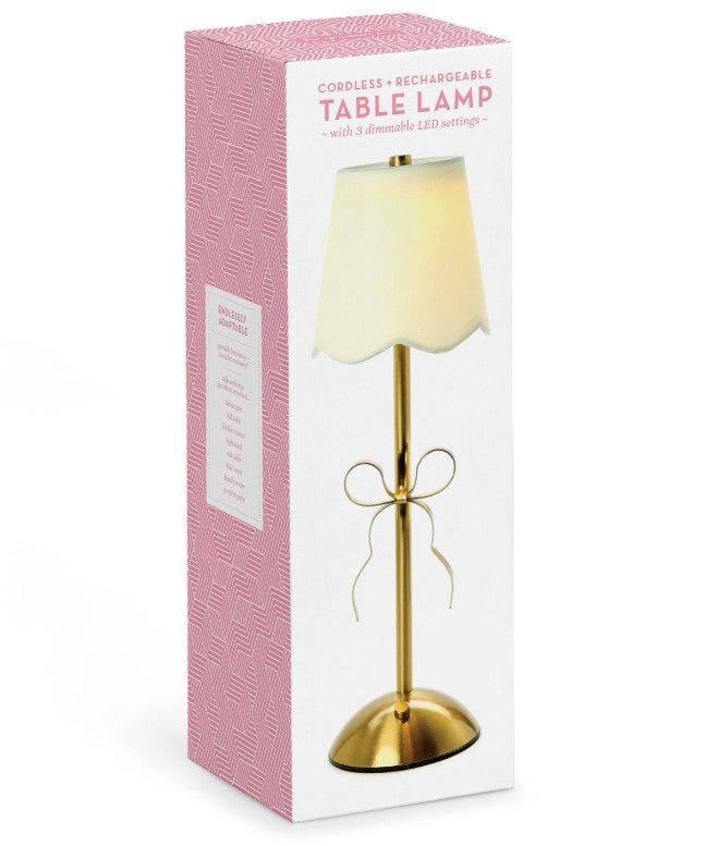 LED Cordless Gold Bow Table Lamp Home Decor Two's Company