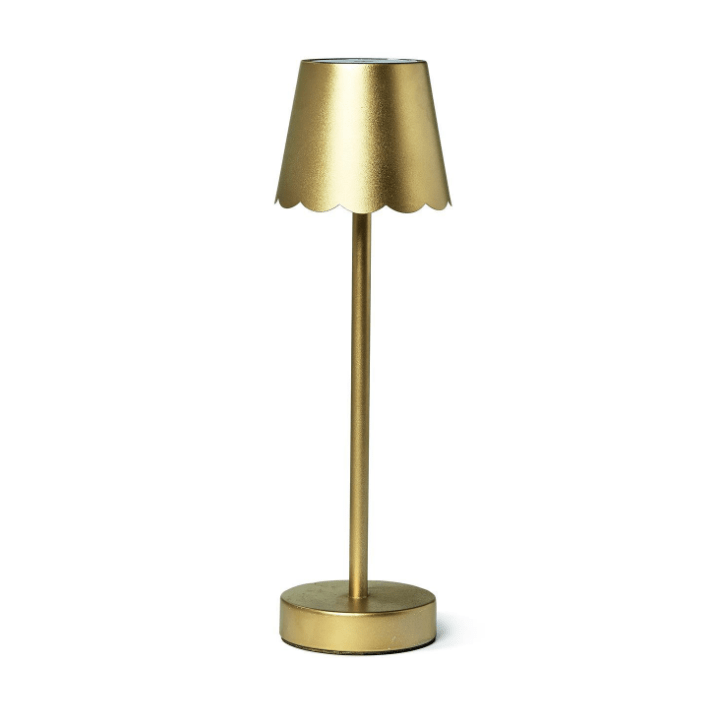 LED Cordless Table Lamp - Gold Scalloped Edge Home Decor Two's Company