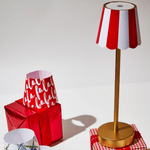 LED Cordless Table Lamp - Gold Scalloped Edge Home Decor Two's Company