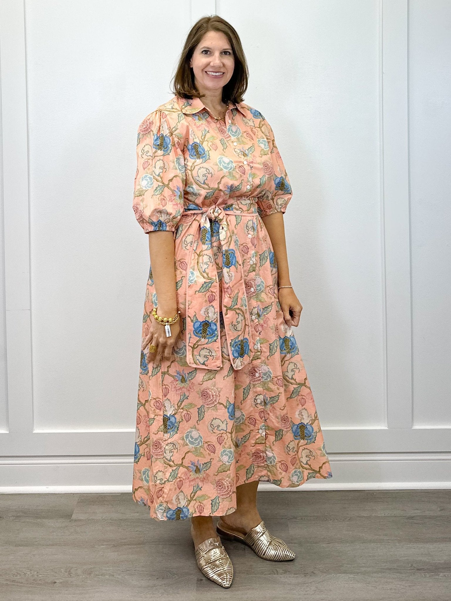 Leila Dress - Blush Bouquet Long Dresses Marigold
