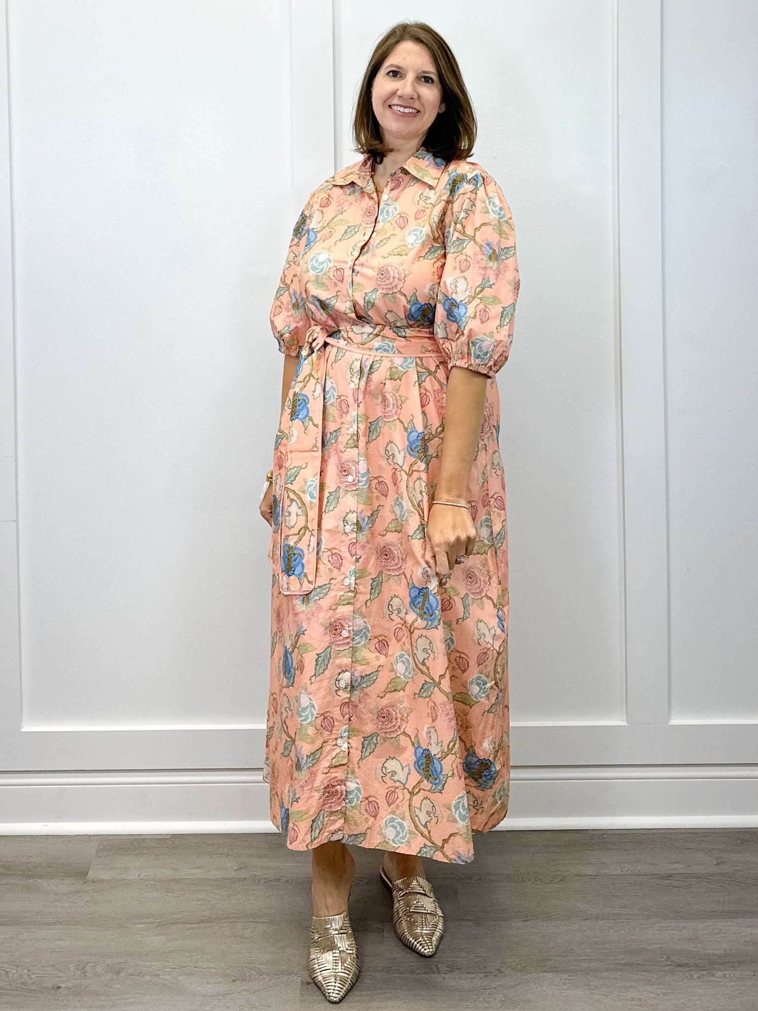 Leila Dress - Blush Bouquet Long Dresses Marigold