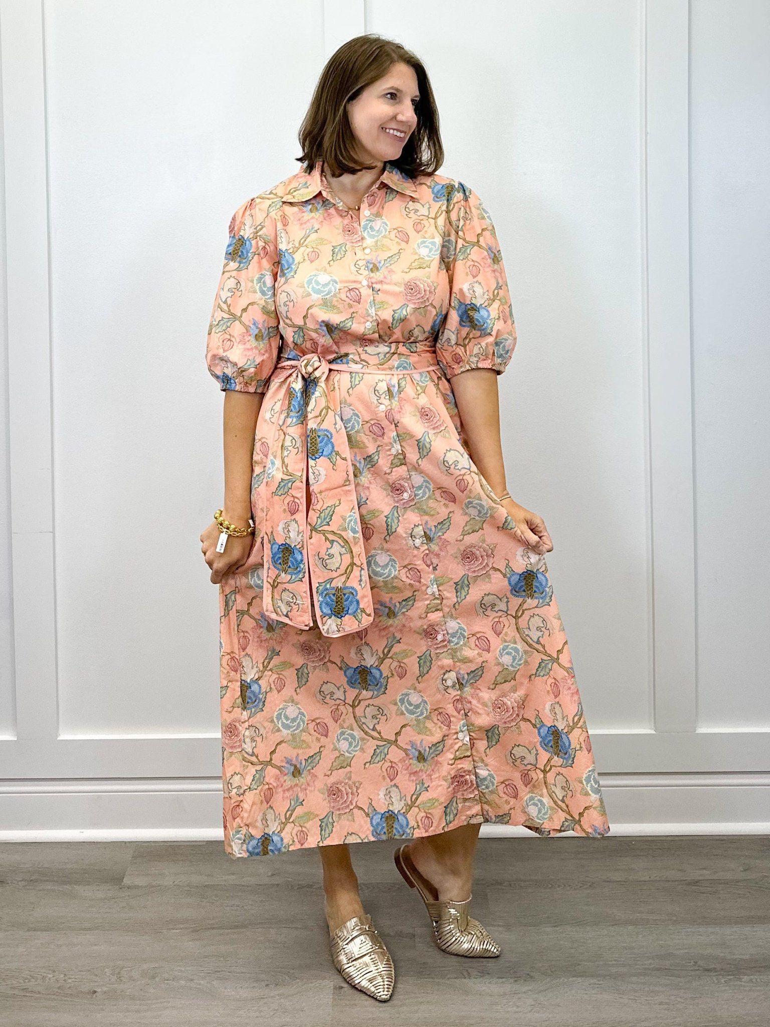 Leila Dress - Blush Bouquet Long Dresses Marigold