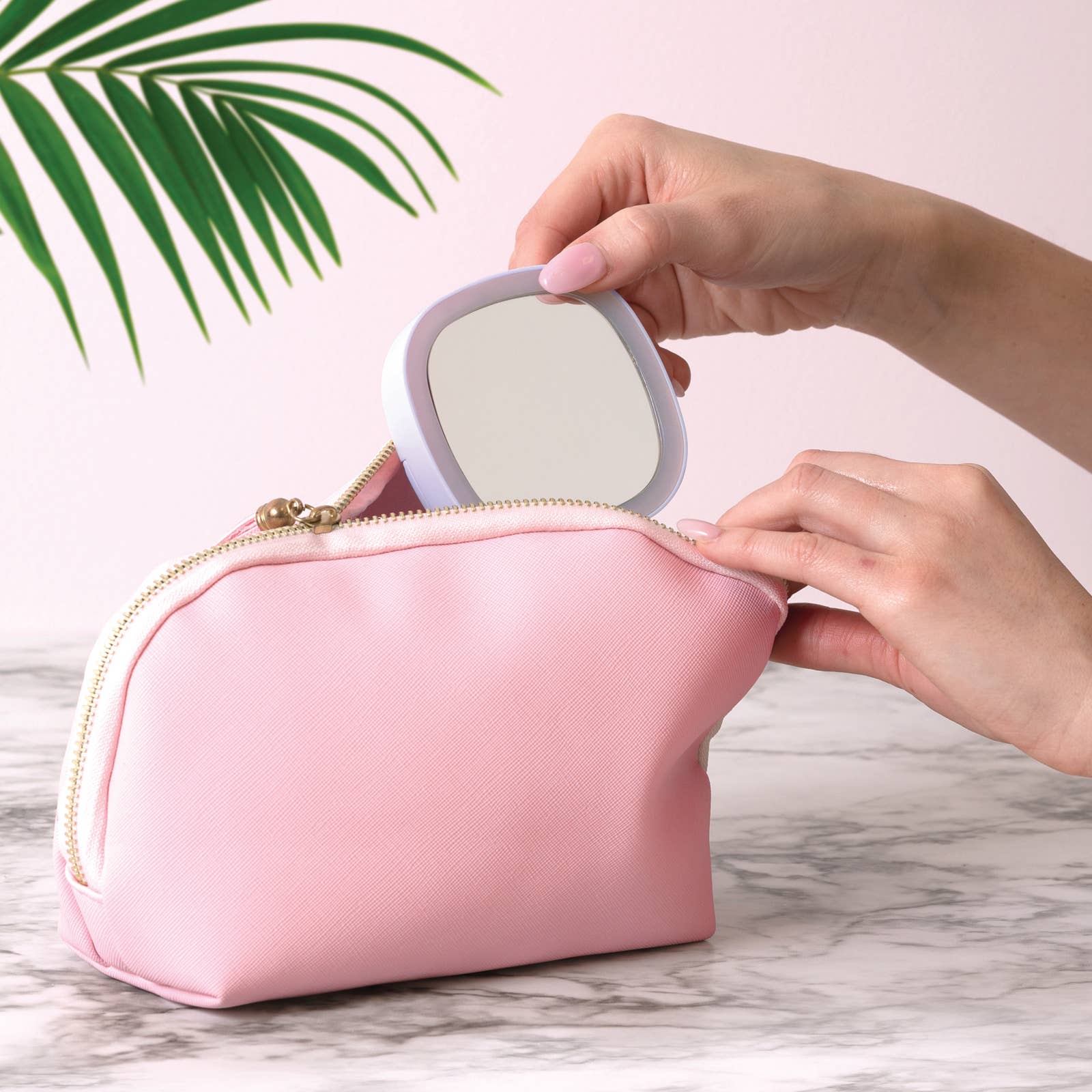 Lemon Lavender LED Light Up Mini Mirror Self-Care DM Merchandising