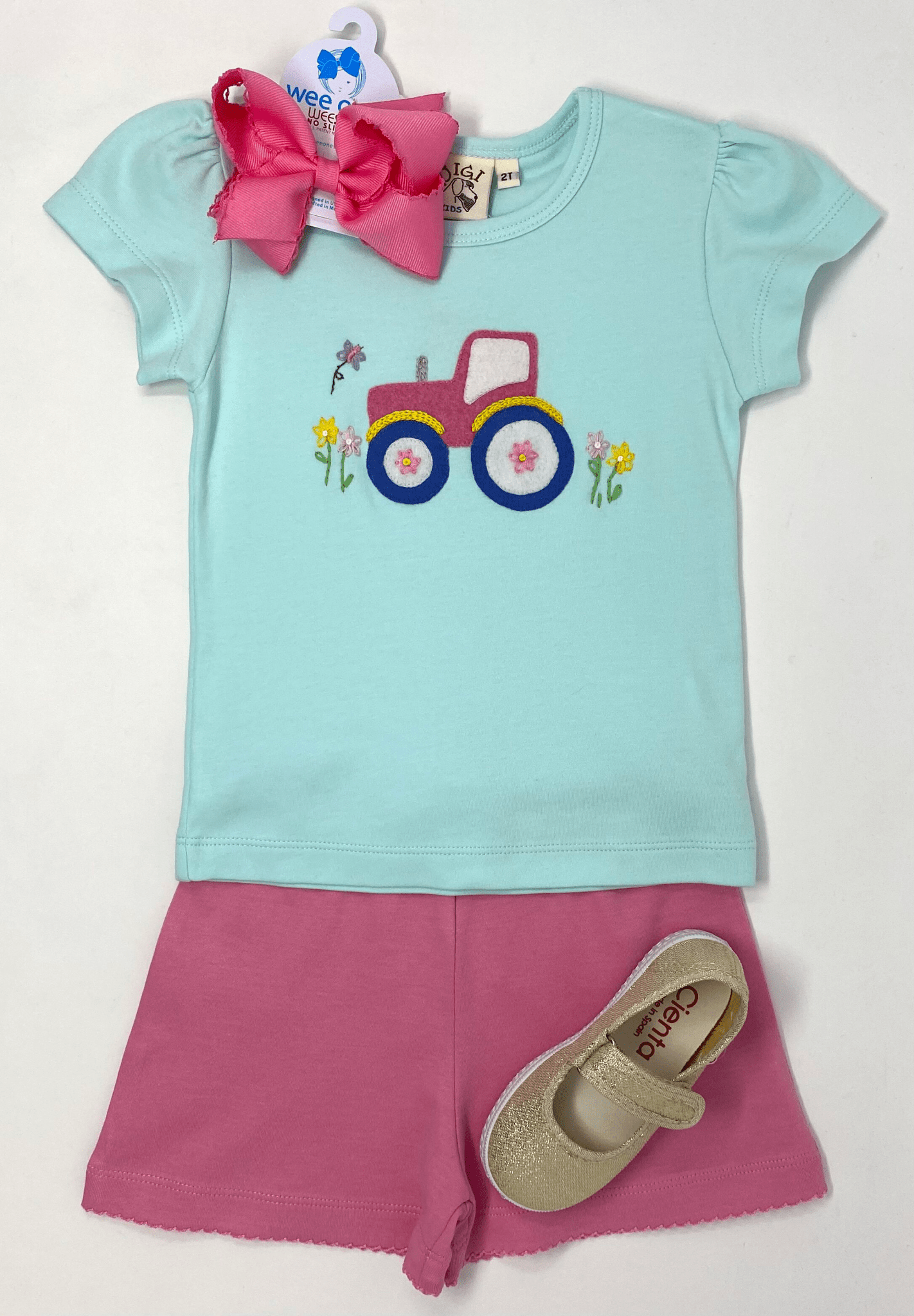 Light Bubblegum Picot Trim Shorts Girls Shorts Luigi