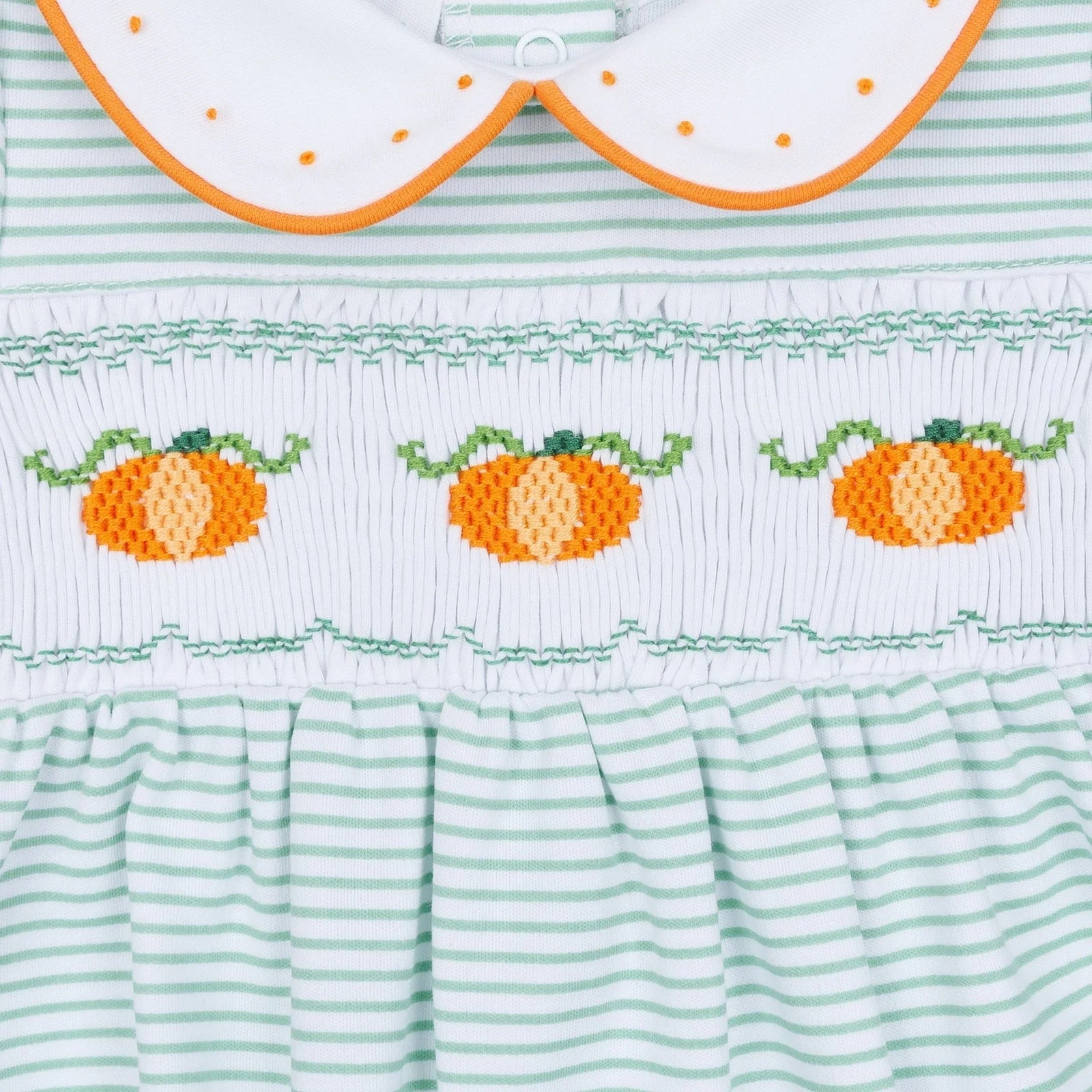 Lil' Pumpkin Classics Smocked Girl Footie - Celery Baby Sleepwear Magnolia Baby