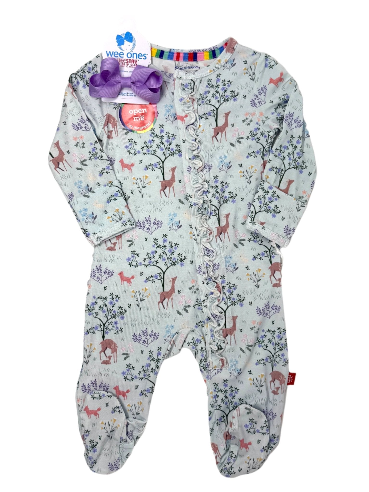 Love You Deerly Modal Footie Baby Sleepwear Magnetic Me