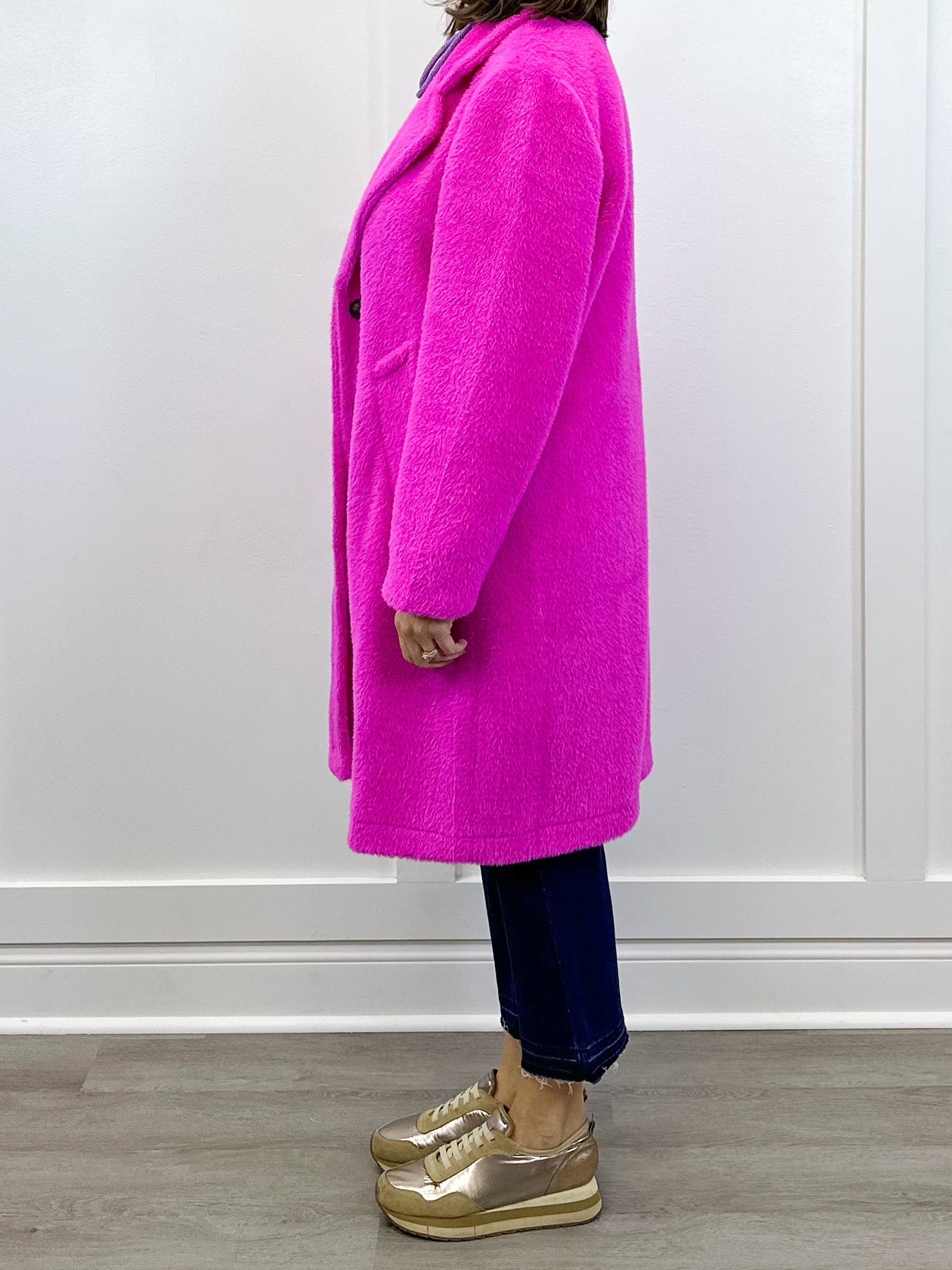 L/S Button Front Coat w/ Lining - Pink Flambe Outerwear Tribal