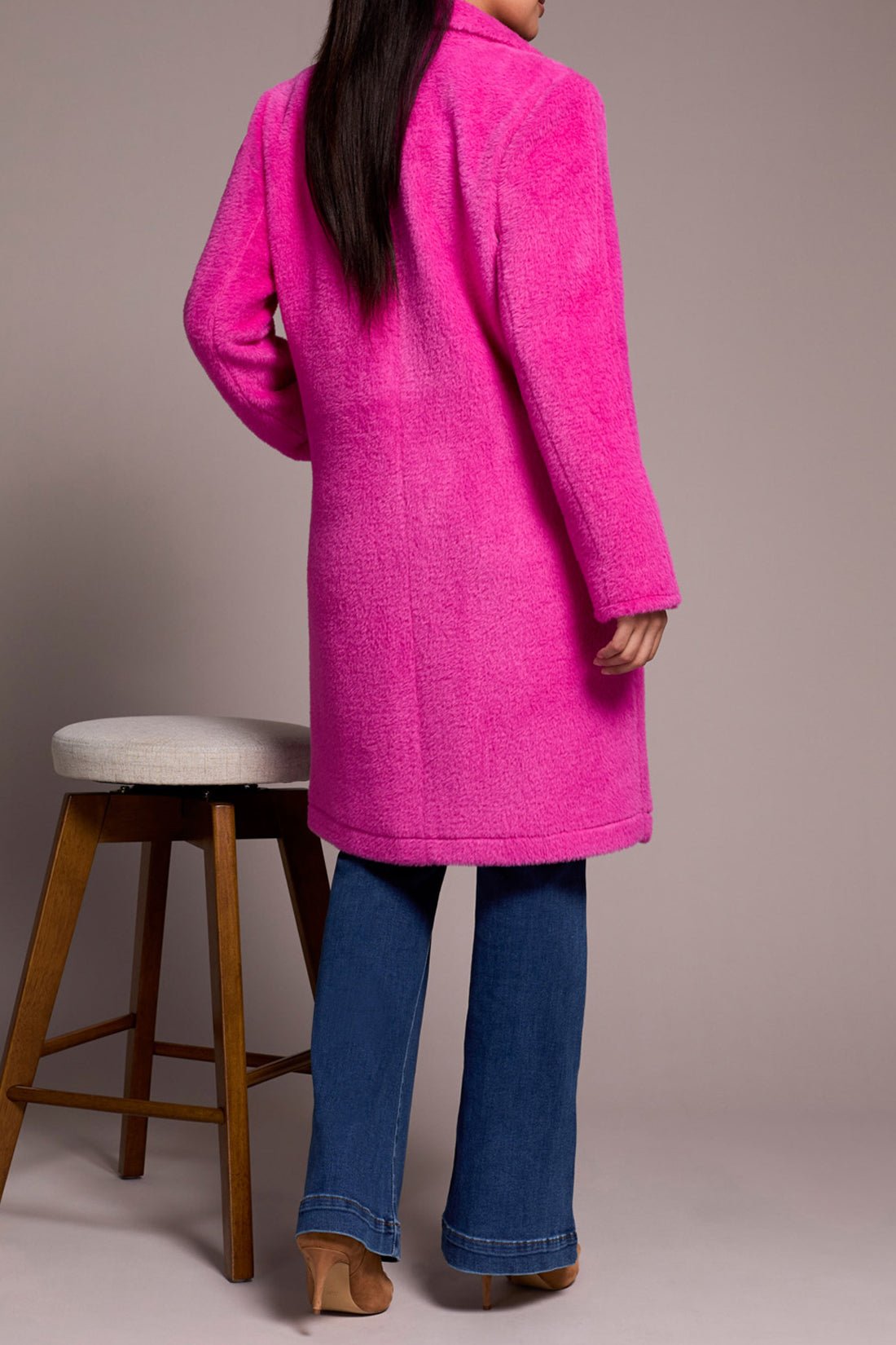 L/S Button Front Coat w/ Lining - Pink Flambe Outerwear Tribal
