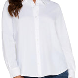 L/S Button Front Knit Shirt - White - Sugar Babies Children's Boutique/Meg's Shoppe