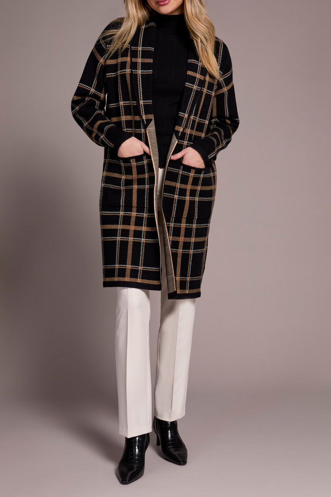 L/S Coatigan w/ Pockets - Black Outerwear Tribal