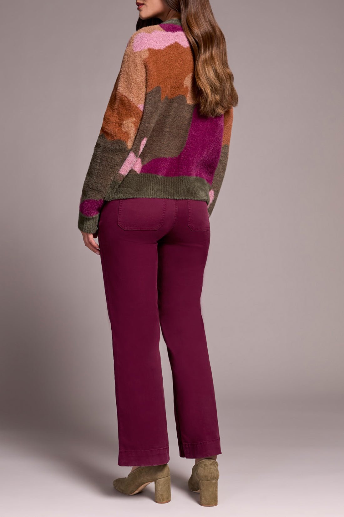 L/S Crew Neck Intarsia Sweater - Ginger Spice Sweaters Tribal