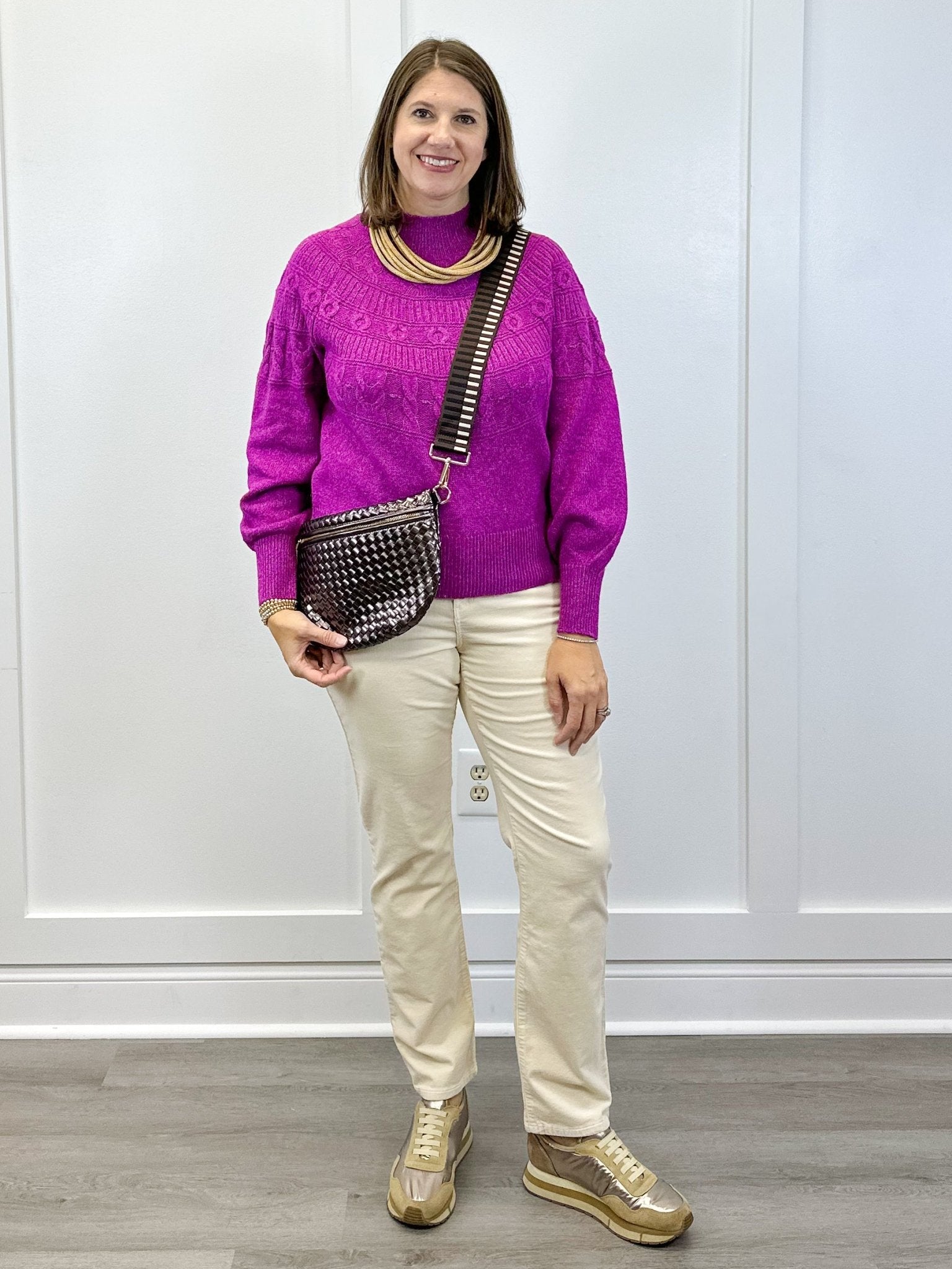 L/S Mock Neck Sweater - Pink Flambe Sweaters Tribal