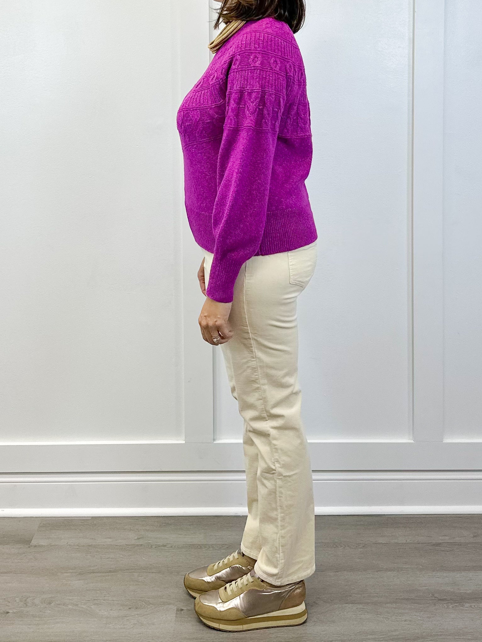 L/S Mock Neck Sweater - Pink Flambe Sweaters Tribal