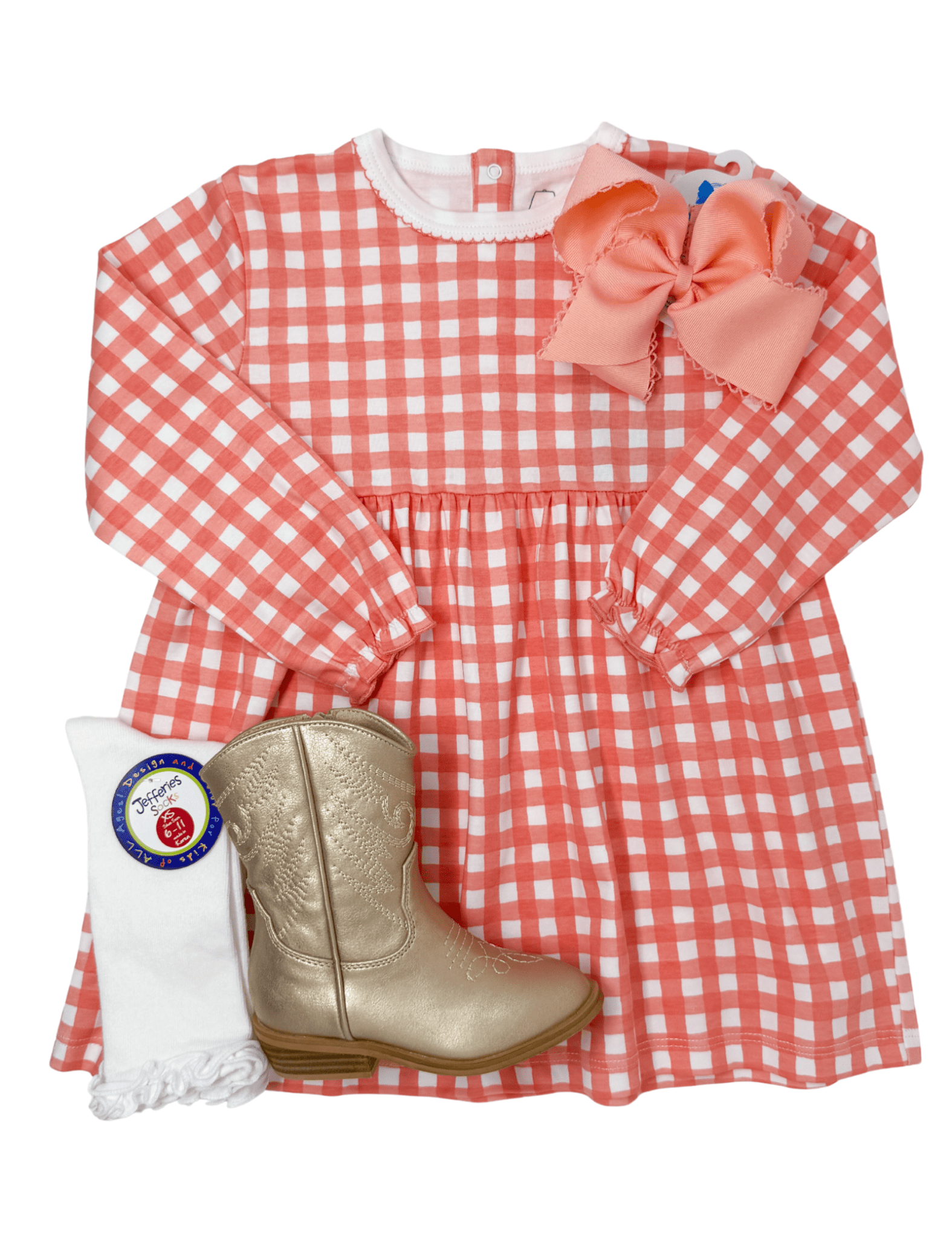 L/S Playtime Dress - Rosy Gingham Girls Play Dresses Heyward House