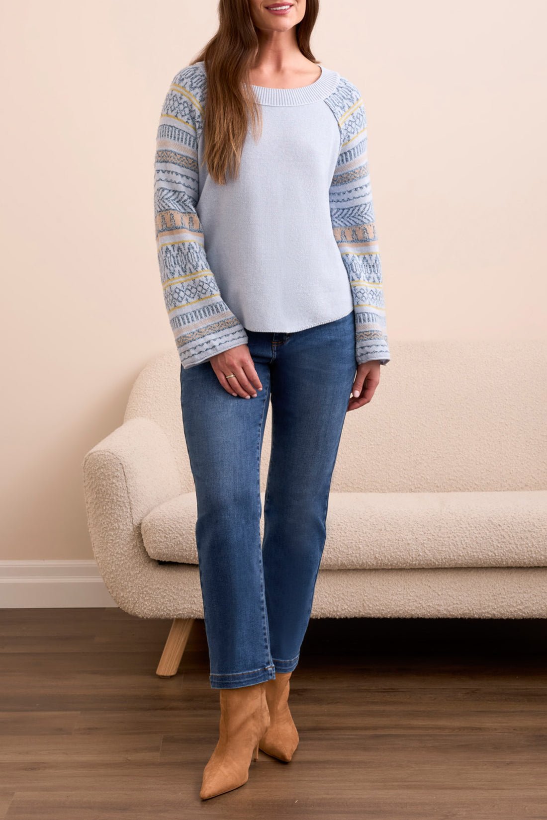 L/S Scoop Neck Sweater - Chambray Sweaters Tribal